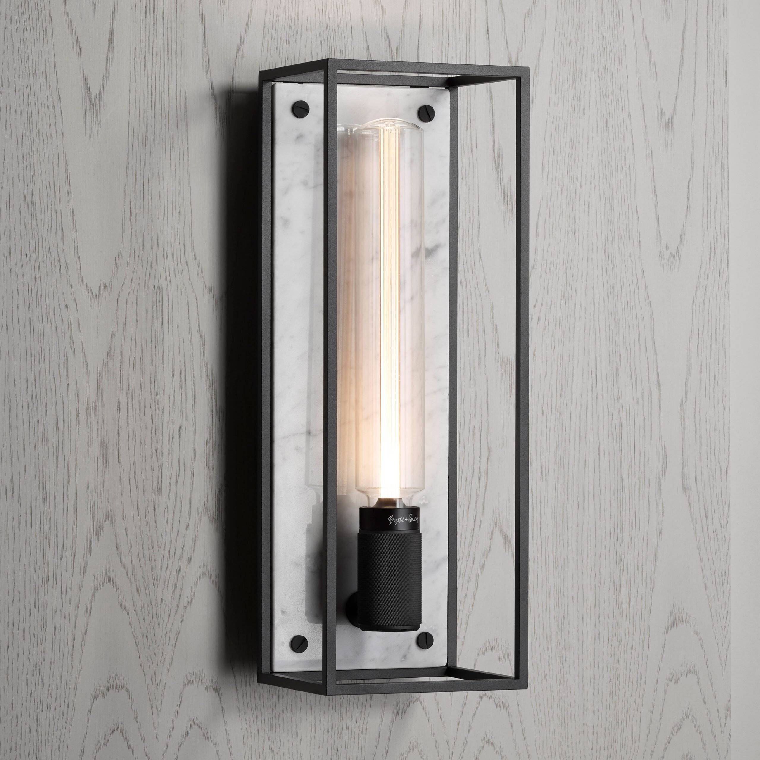 Caged Wall Light in White Marble