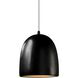 Radiance Collection - Bell Single Drop Pendant in Matte Black, Replaceable Bulb, Carbon Matte Black/Champagne Gold, White, Form+Finish+Function