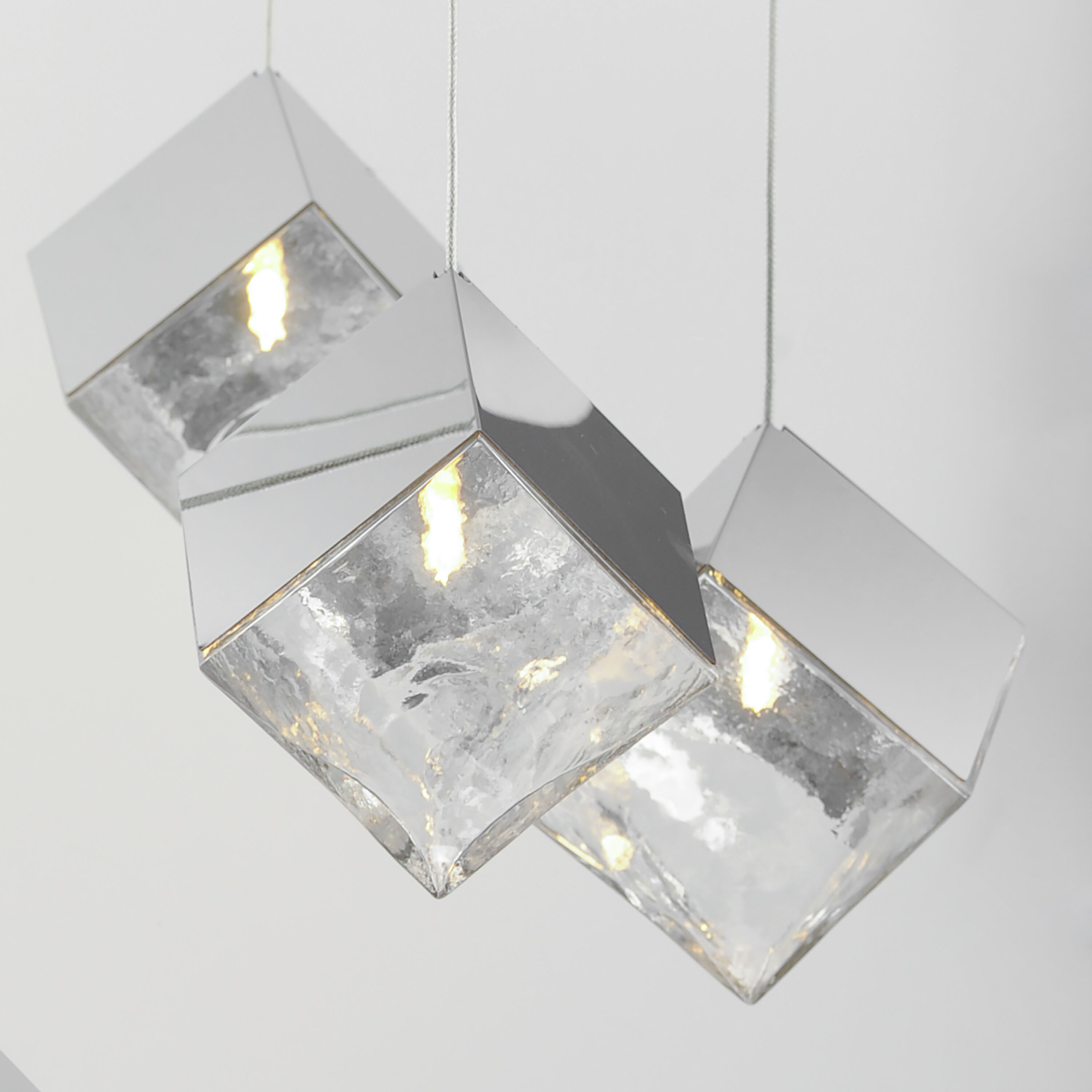 Ice Cube LED 18.5 inch Polished Chrome Multi-Light Pendant Ceiling Light