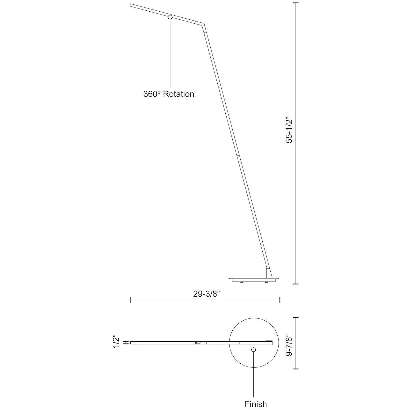 Miter 55.5 inch 11.00 watt Black Floor Lamp Portable Light