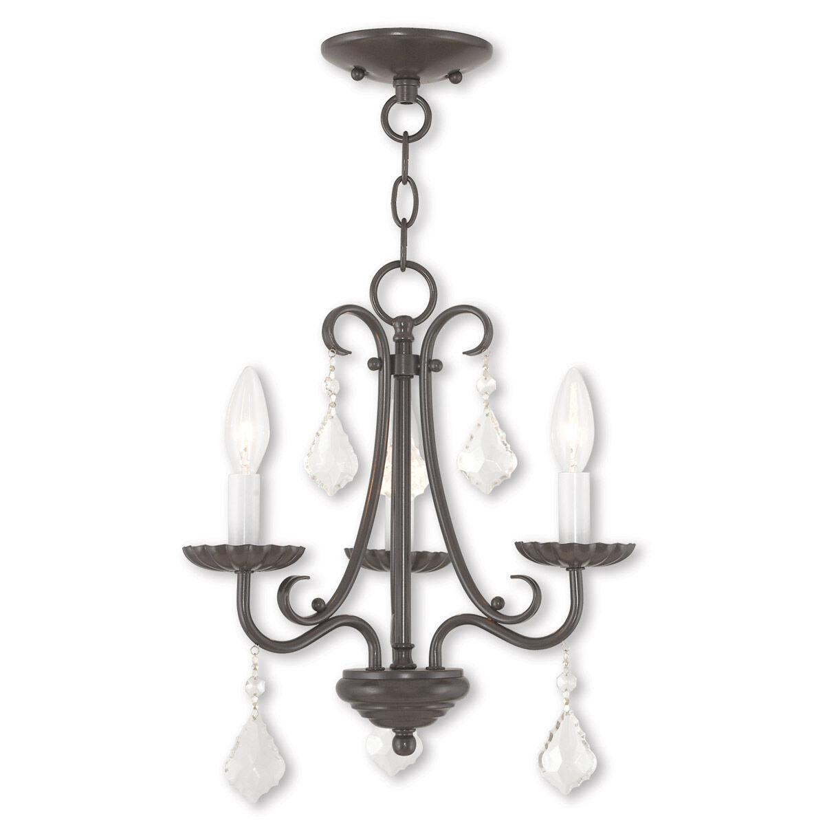 Daphne 3 Light 14 inch English Bronze Mini Chandelier Ceiling Light