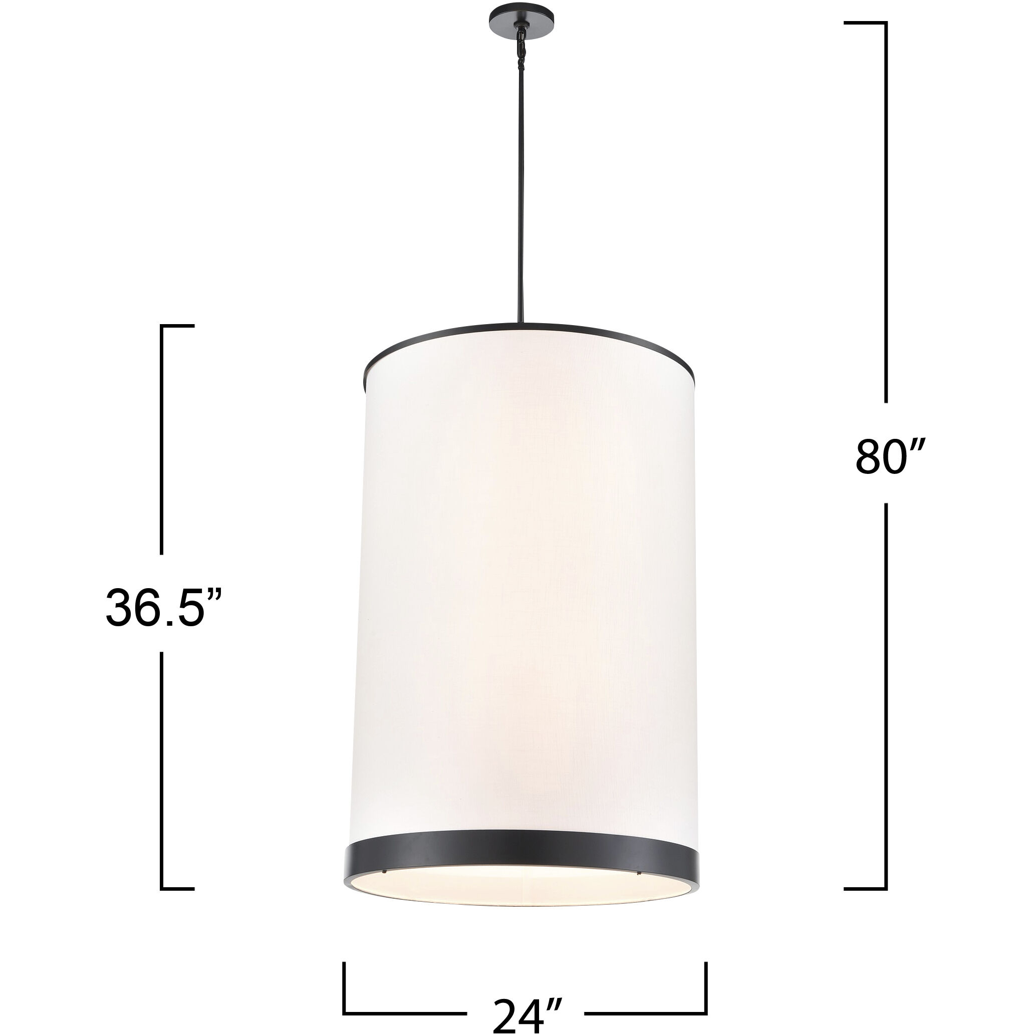 High Street 8 Light 24.02 inch Black Pendant Ceiling Light