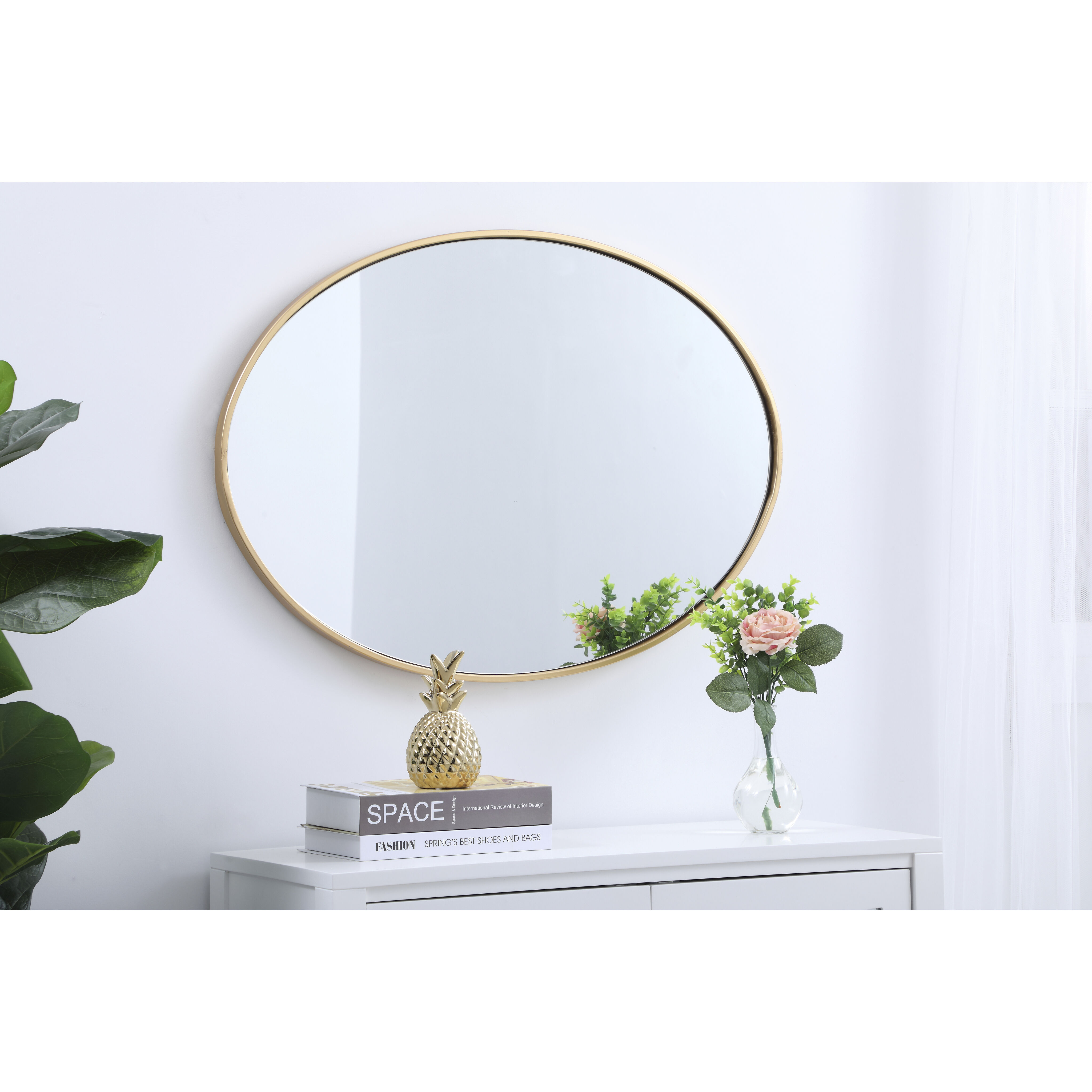 Eternity 34 X 24 inch Brass Wall Mirror