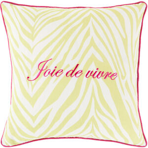 Joie de Vivre 18 inch Lime, Bright Pink, Ivory Pillow Kit