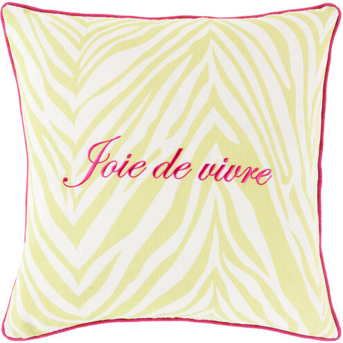 Joie de Vivre 20 inch Lime, Bright Pink, Ivory Pillow Kit