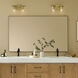 Crosby 2 Light 15.25 inch Natural Brass Bath Light Wall Light