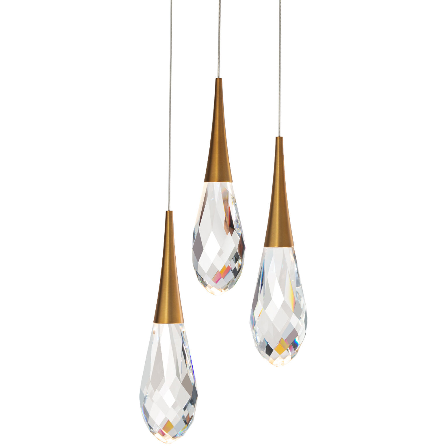 Hibiscus LED 11.75 inch Aged Brass Multi-Light Pendant Ceiling Light, Beyond