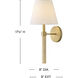 Bruna 1 Light 9 inch Lacquered Brass Bath Sconce Wall Light