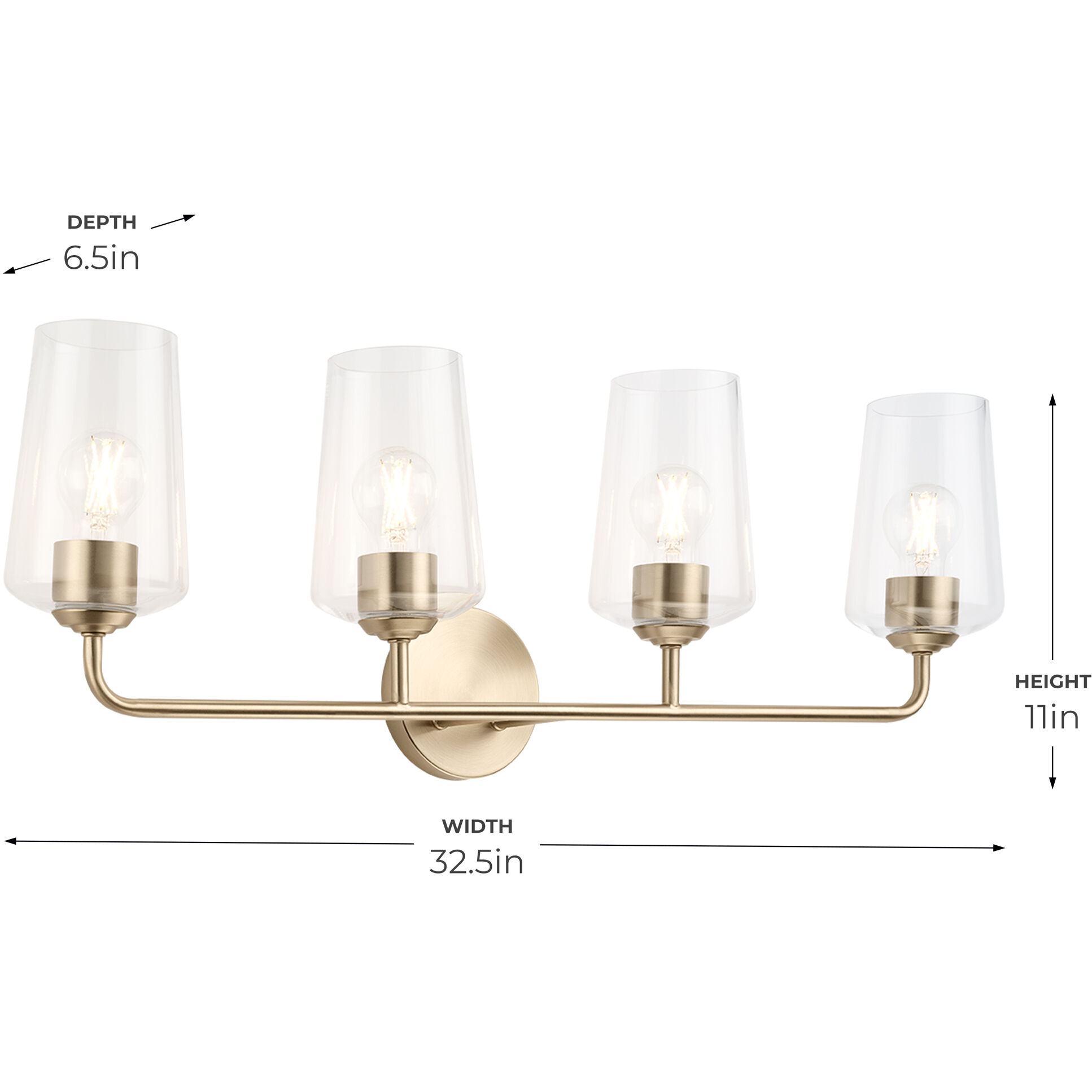 Celino 4 Light 32.5 inch Champagne Bronze Vanity Light Wall Light