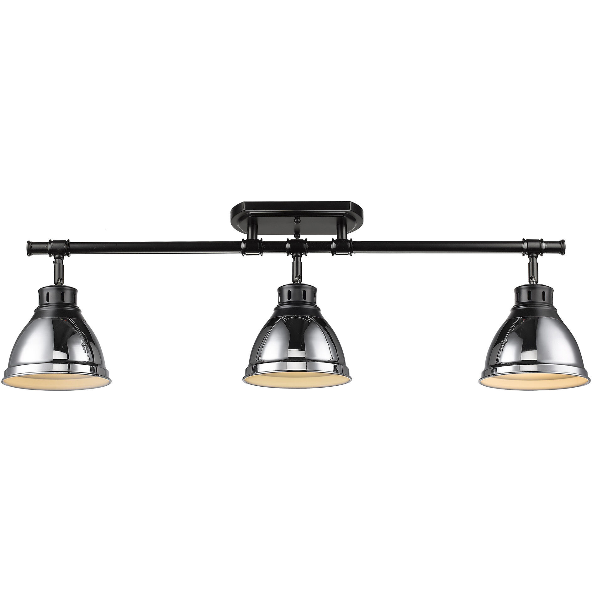Yep Duncan 3 Light 35.38 inch Matte Black Semi-Flush Mount Ceiling Light in Chrome, Damp