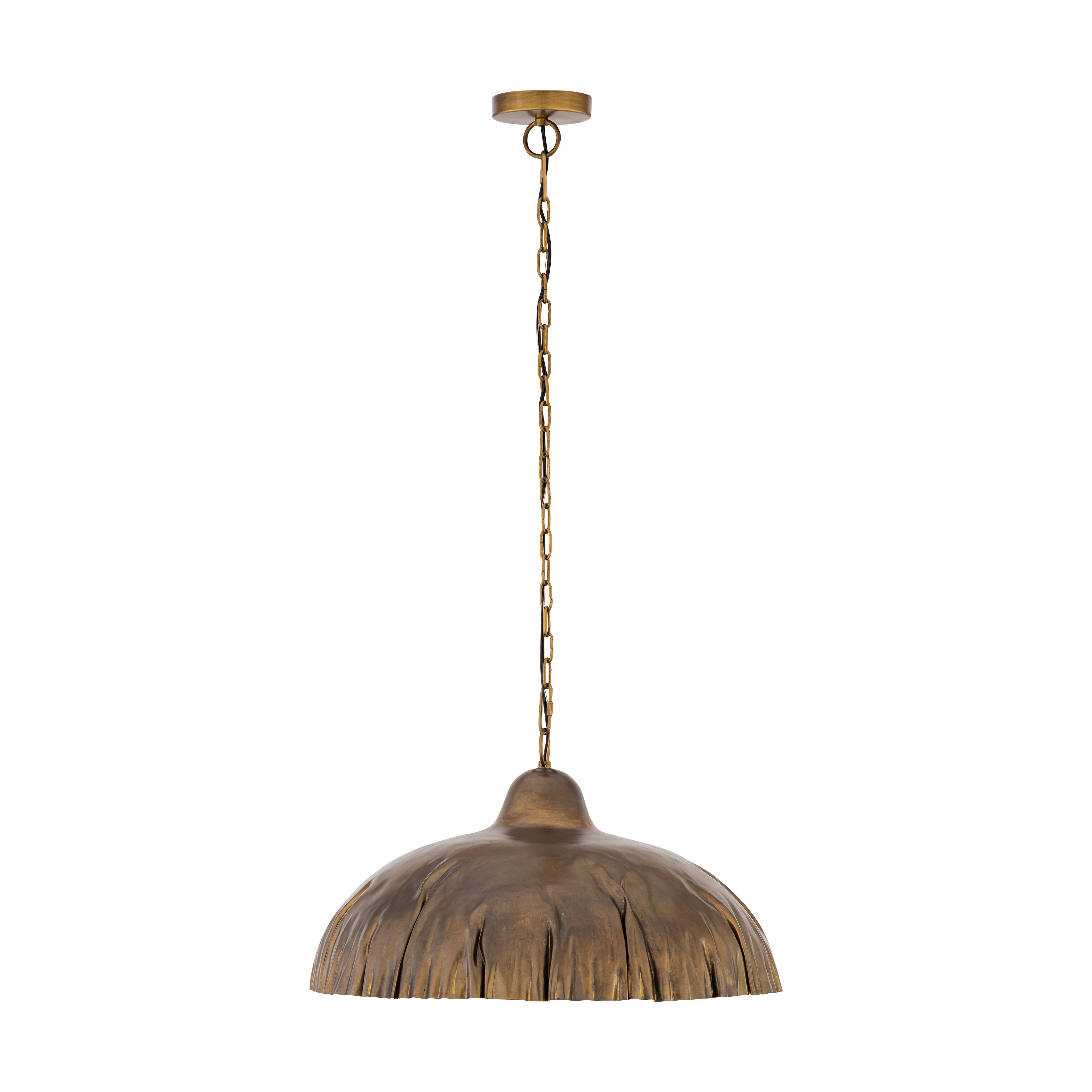 Zinnia 1 Light 24 inch Antique Brass Pendant Ceiling Light