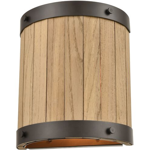 Wooden Barrel Sconce Wall Light