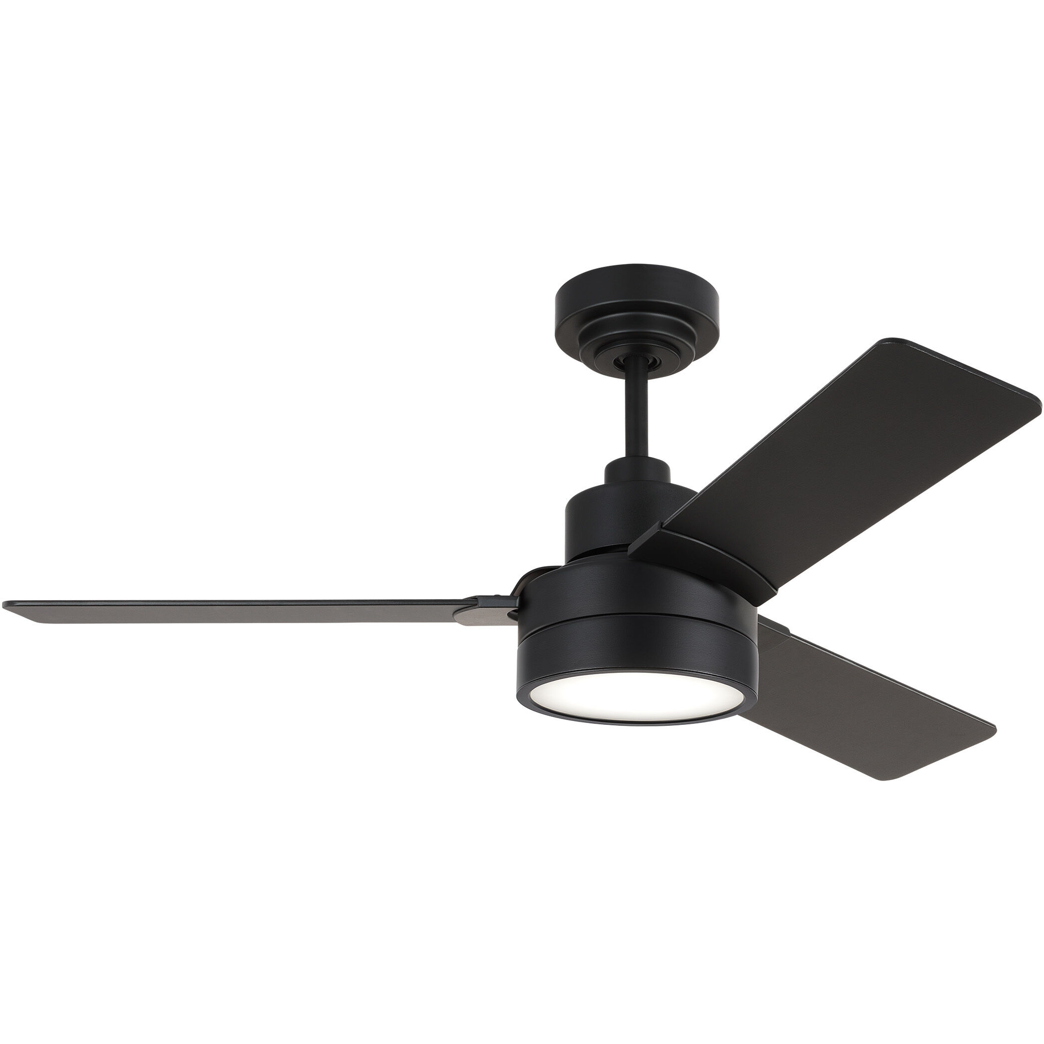 Jovie 44 LED 44 inch Midnight Black with Midnight Black/American Walnut reversible blades Indoor/Outdoor Ceiling Fan