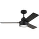 Jovie 44 LED 44 inch Midnight Black with Midnight Black/American Walnut reversible blades Indoor/Outdoor Ceiling Fan