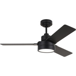 Jovie 44 LED 44 inch Midnight Black with Midnight Black/American Walnut reversible blades Indoor/Outdoor Ceiling Fan