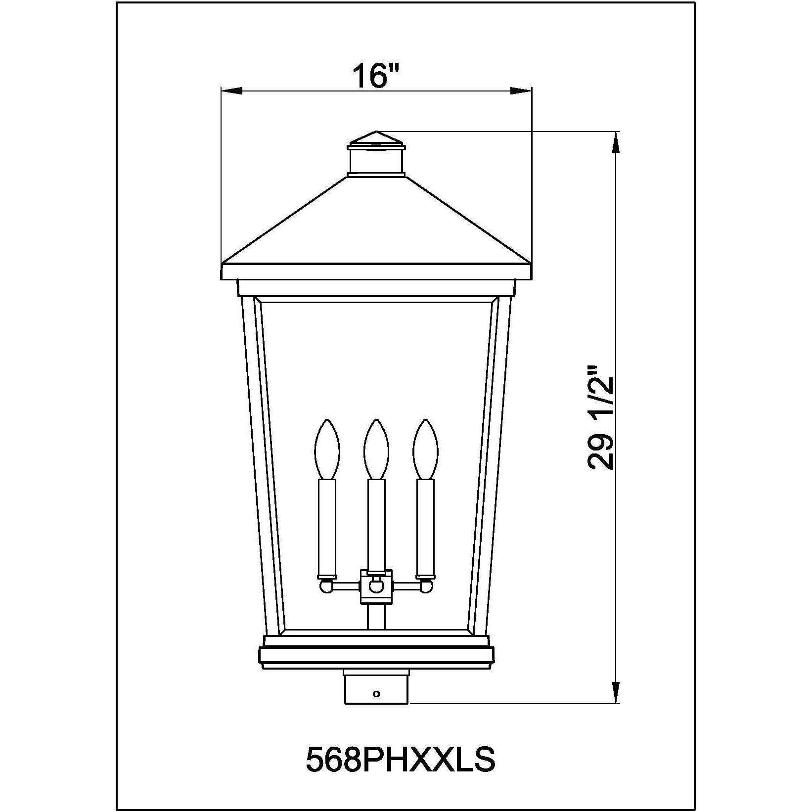 Beacon 4 Light 29.75 inch Black Outdoor Post Mount Fixture