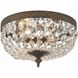 Waltham 2 Light 10 inch English Bronze Flush Ceiling Light in Clear Italian