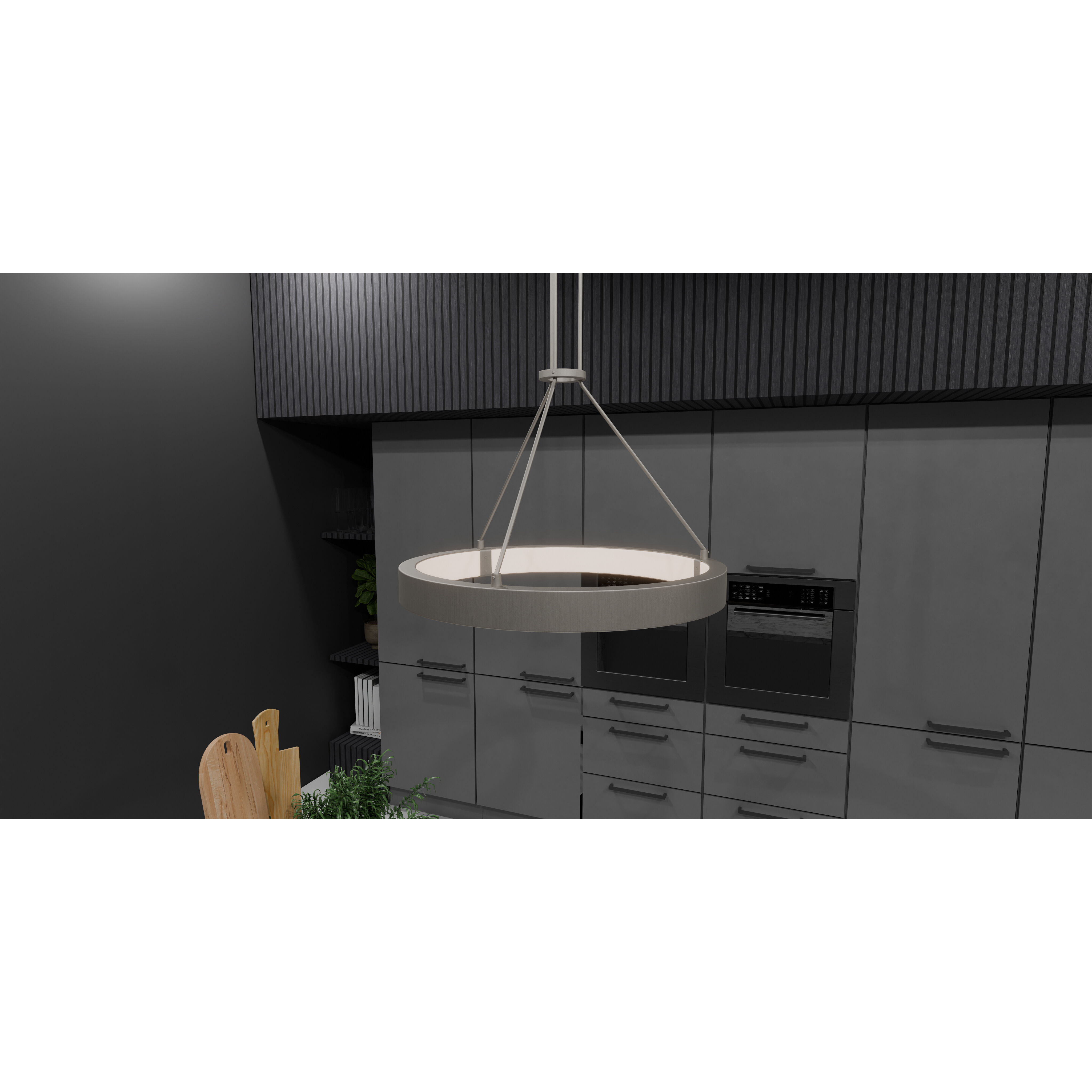 Drury LED 23.75 inch Pewter Cast Iron Pendant Ceiling Light