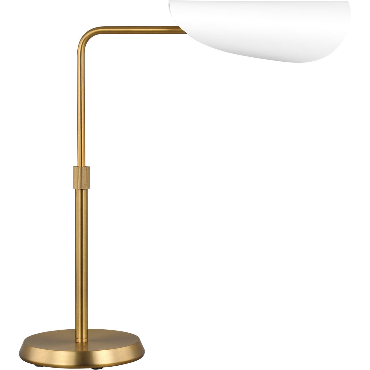 AERIN Tresa 29.25 inch 9 watt Matte White and Burnished Brass Task Table Lamp Portable Light in Burnished Brass / Matte White