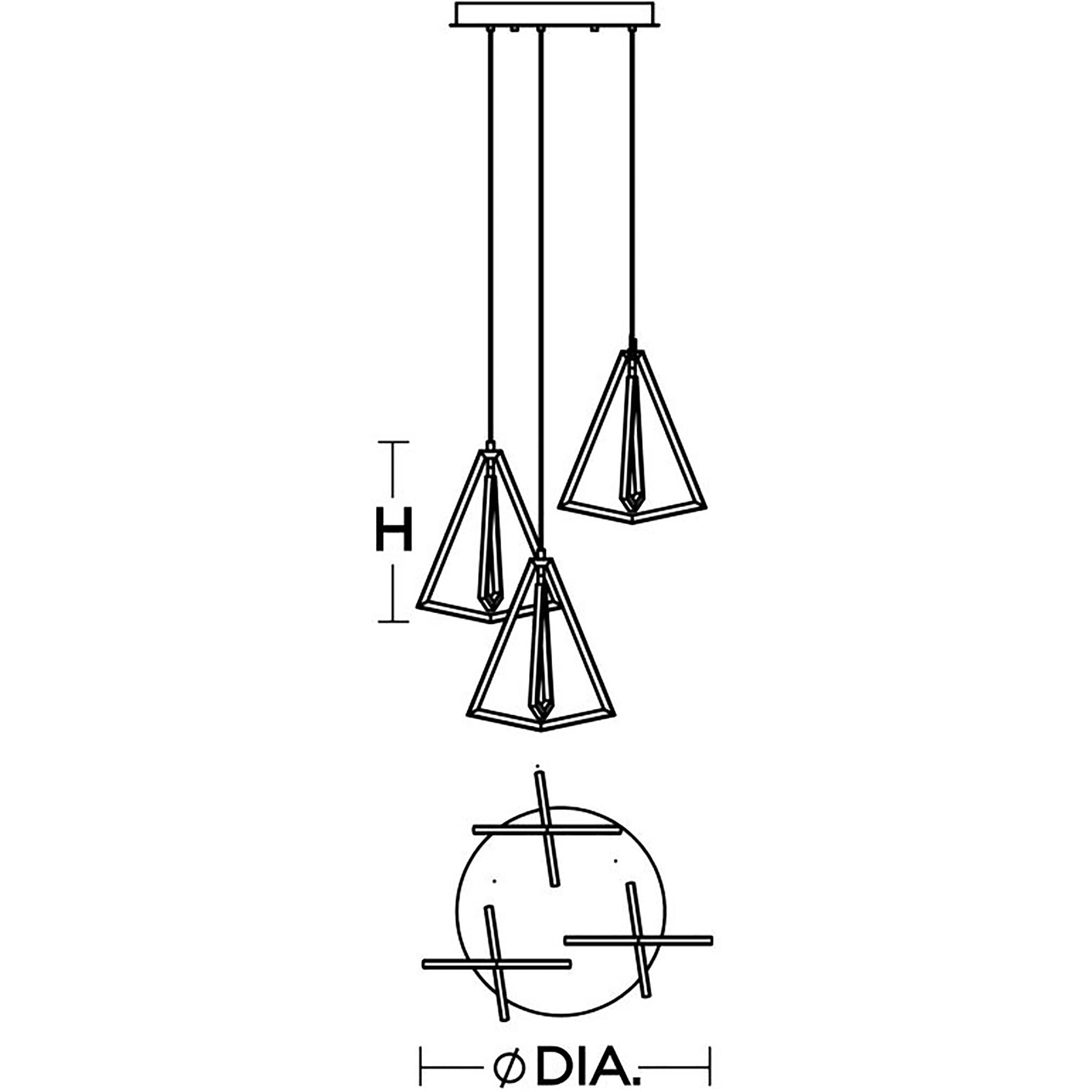 Gianna 3 Light 27.5 inch Satin Nickel Pendant Ceiling Light
