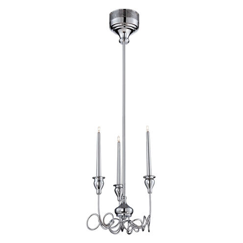 Candela 3 Light 10 inch Chrome Chandelier Ceiling Light