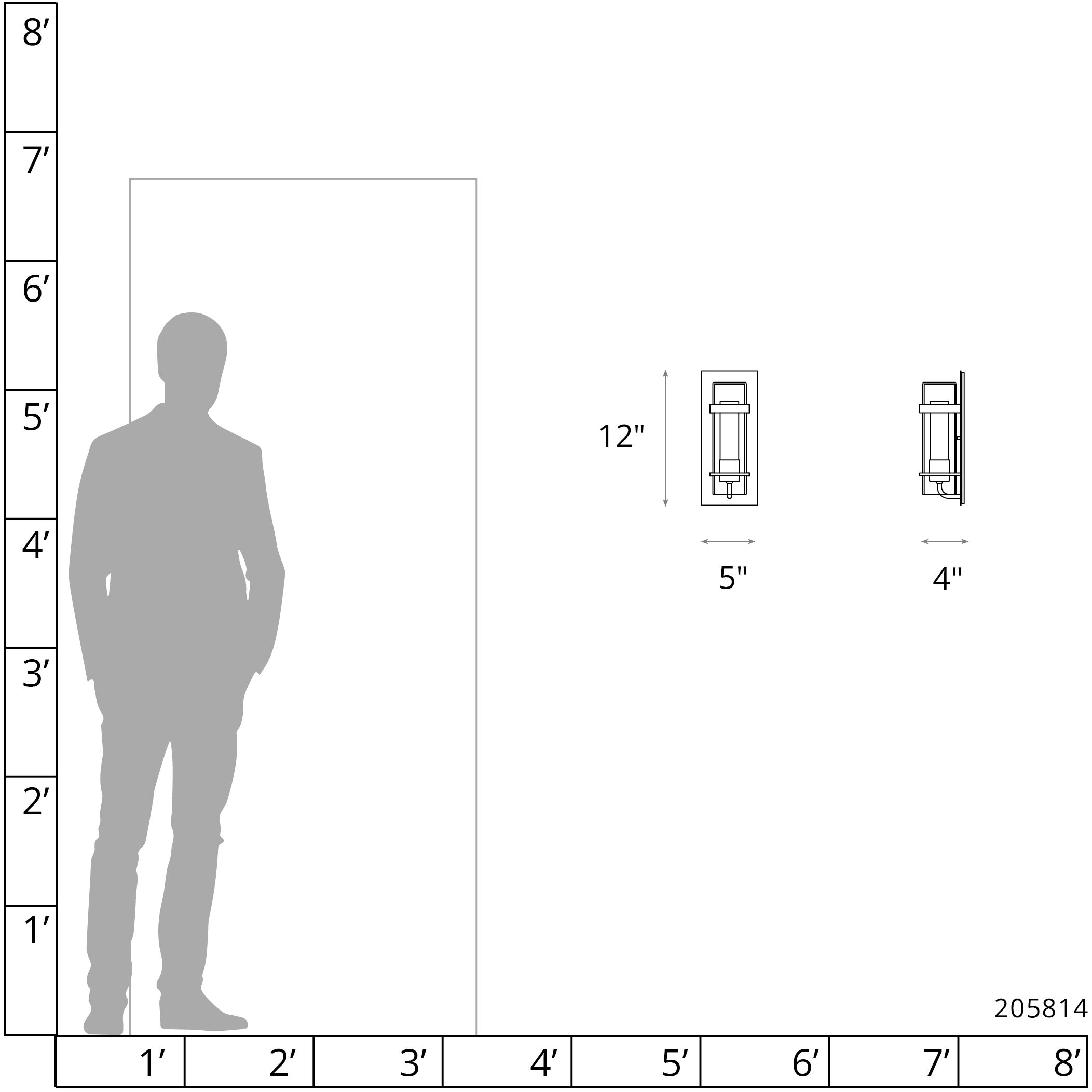 Torch 1 Light 5 inch Modern Brass ADA Sconce Wall Light