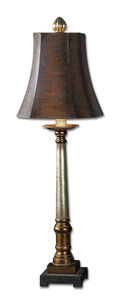 Trent 33 inch 60 watt Warm Bronze And Silver Table Lamp Portable Light