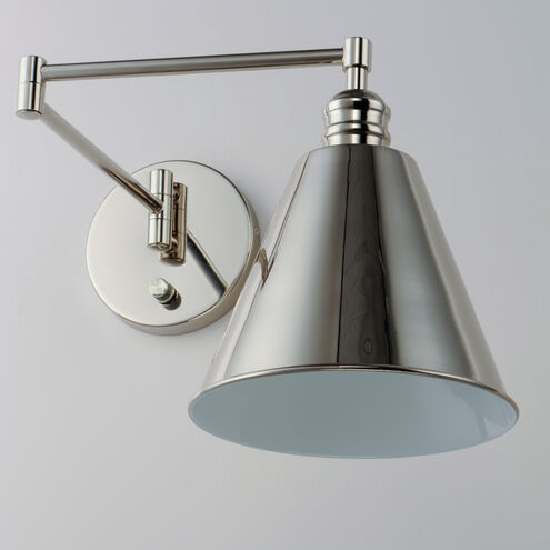 Library 1 Light 8 inch Polished Nickel Wall Sconce Wall Light