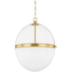 Donnell 1 Light 17.5 inch Aged Brass Pendant Ceiling Light