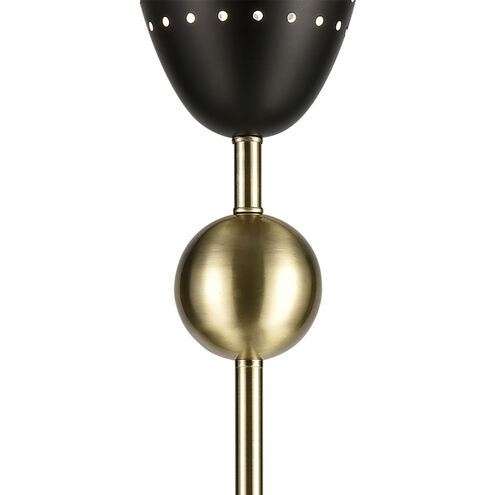Amulet 70 inch 60.00 watt Black with Antique Brass Floor Lamp Portable Light
