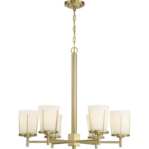 Serene 6 Light 26 inch Natural Brass Chandelier Ceiling Light