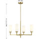 Contemporary 4 Light 26 inch Natural Brass Chandelier Ceiling Light