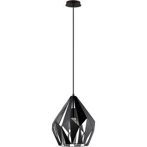 Carlton 1 Light 12.2 inch Matte Black and Silver Pendant Ceiling Light