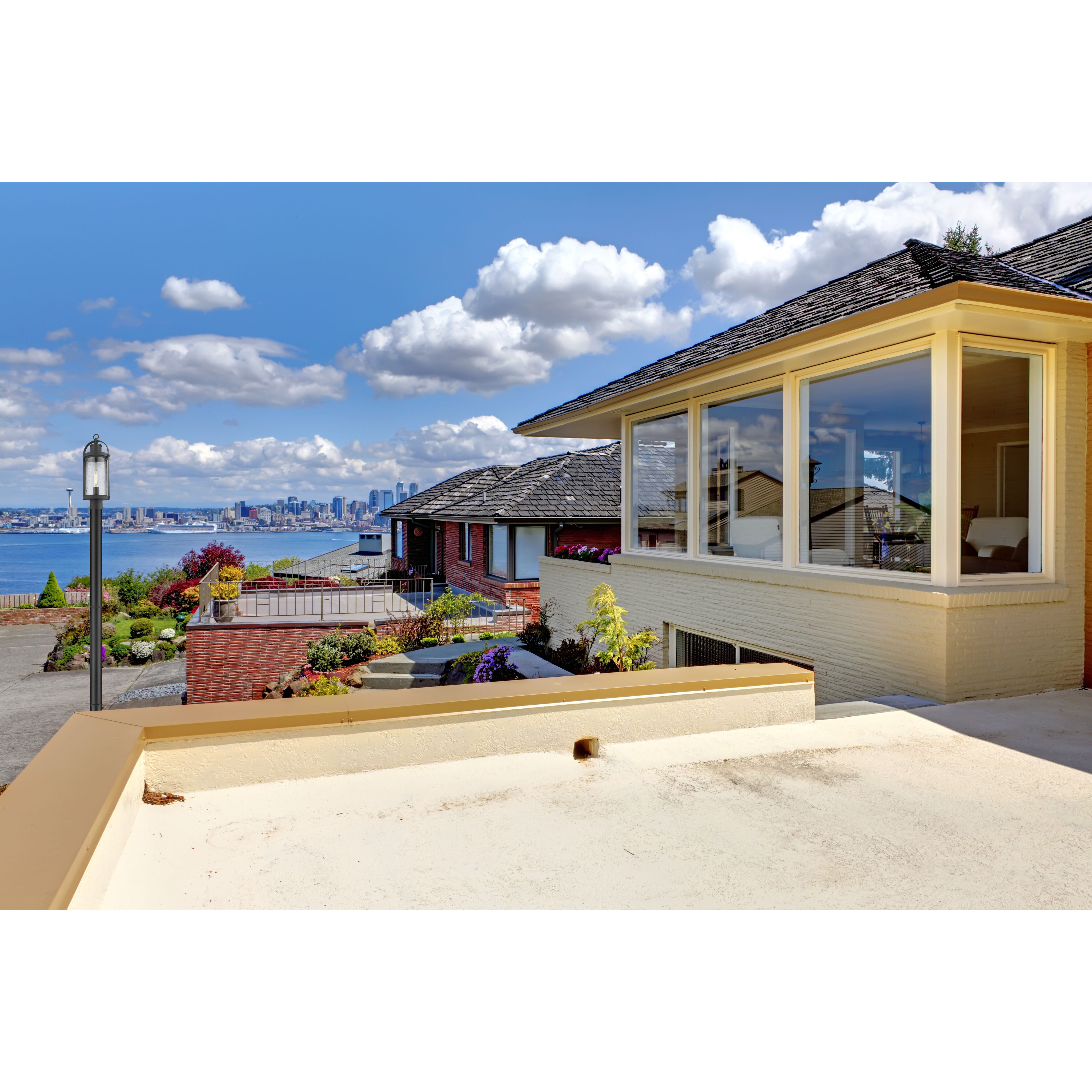 Roundhouse 1 Light 94 inch Black Outdoor Post Mounted Fixture in 14.75