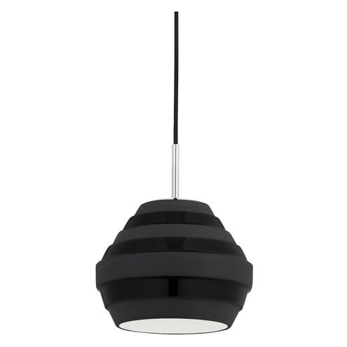 Calverton 1 Light 10 inch Polished Nickel Pendant Ceiling Light in Black