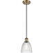 Ballston Castile 1 Light 6 inch Brushed Brass Mini Pendant Ceiling Light in Clear Glass, Ballston