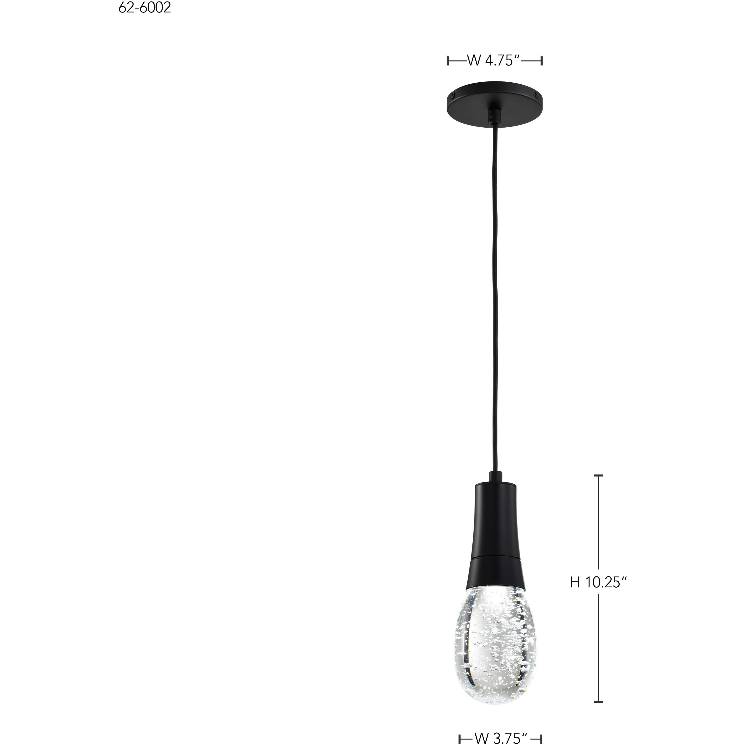 Lacey LED 3.75 inch Matte Black Pendant Ceiling Light
