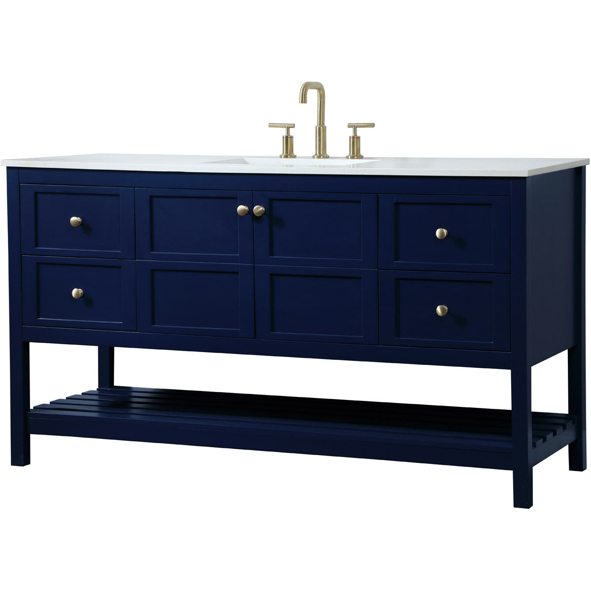 Theo 60 X 22 X 34 inch Blue Vanity Sink Set