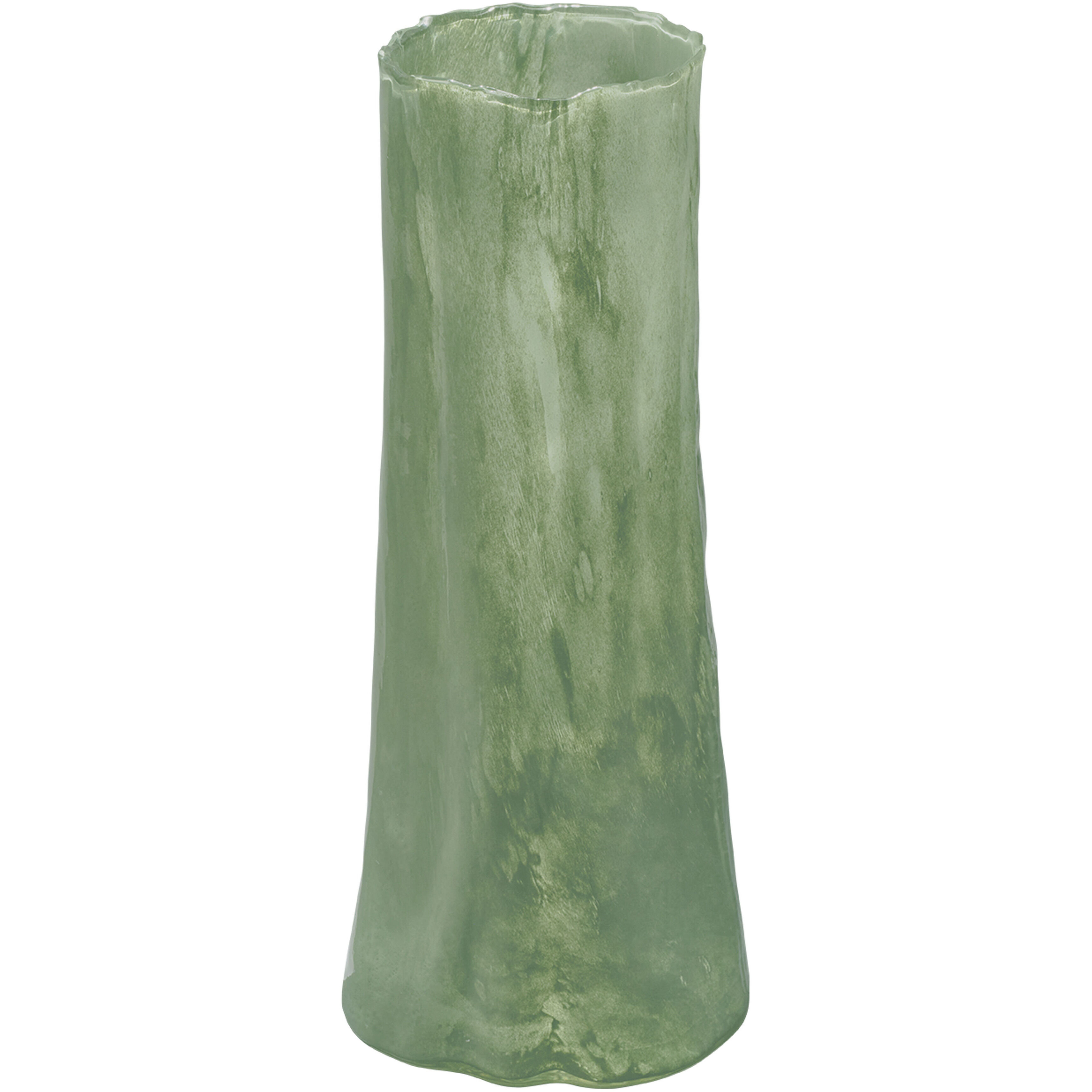Sequoia 14 X 7 inch Vase in Small, Green Glass, Small, Inline