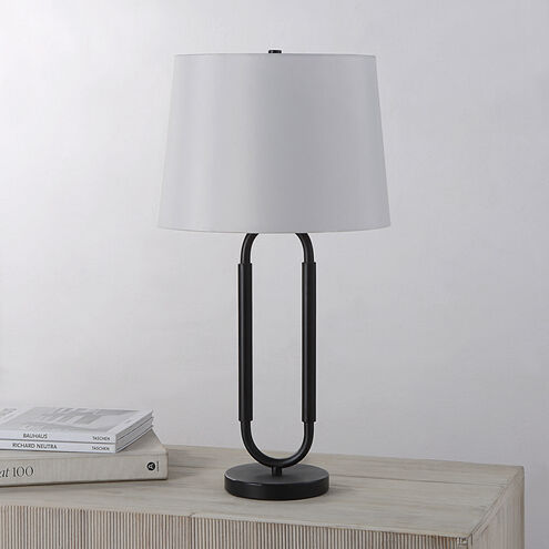 Alaya 27 inch 100 watt Matte Black and Off-White Table Lamp Portable Light
