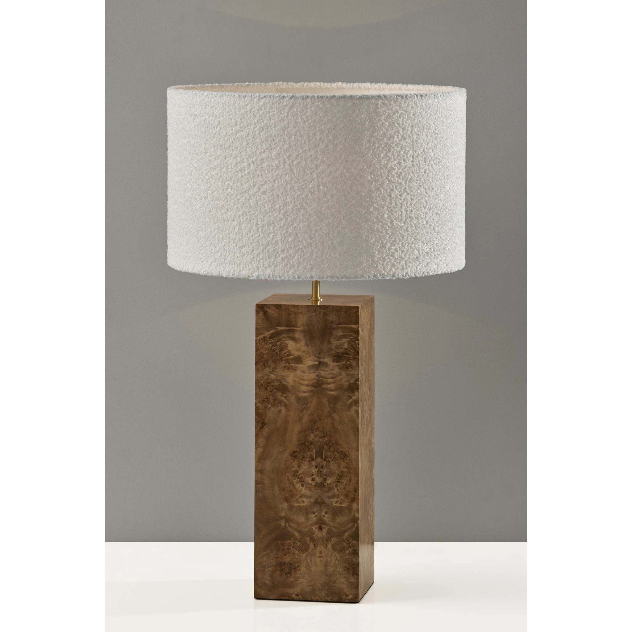Frederick 28.5 inch 100.00 watt Burled Wood with Antique Brass Accent Table Lamp Portable Light