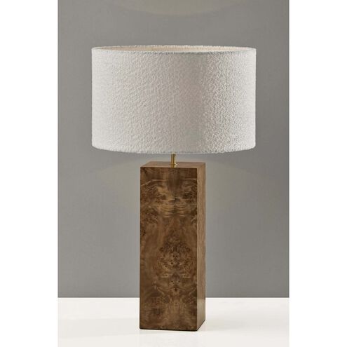 Frederick 28.5 inch 100.00 watt Burled Wood with Antique Brass Accent Table Lamp Portable Light