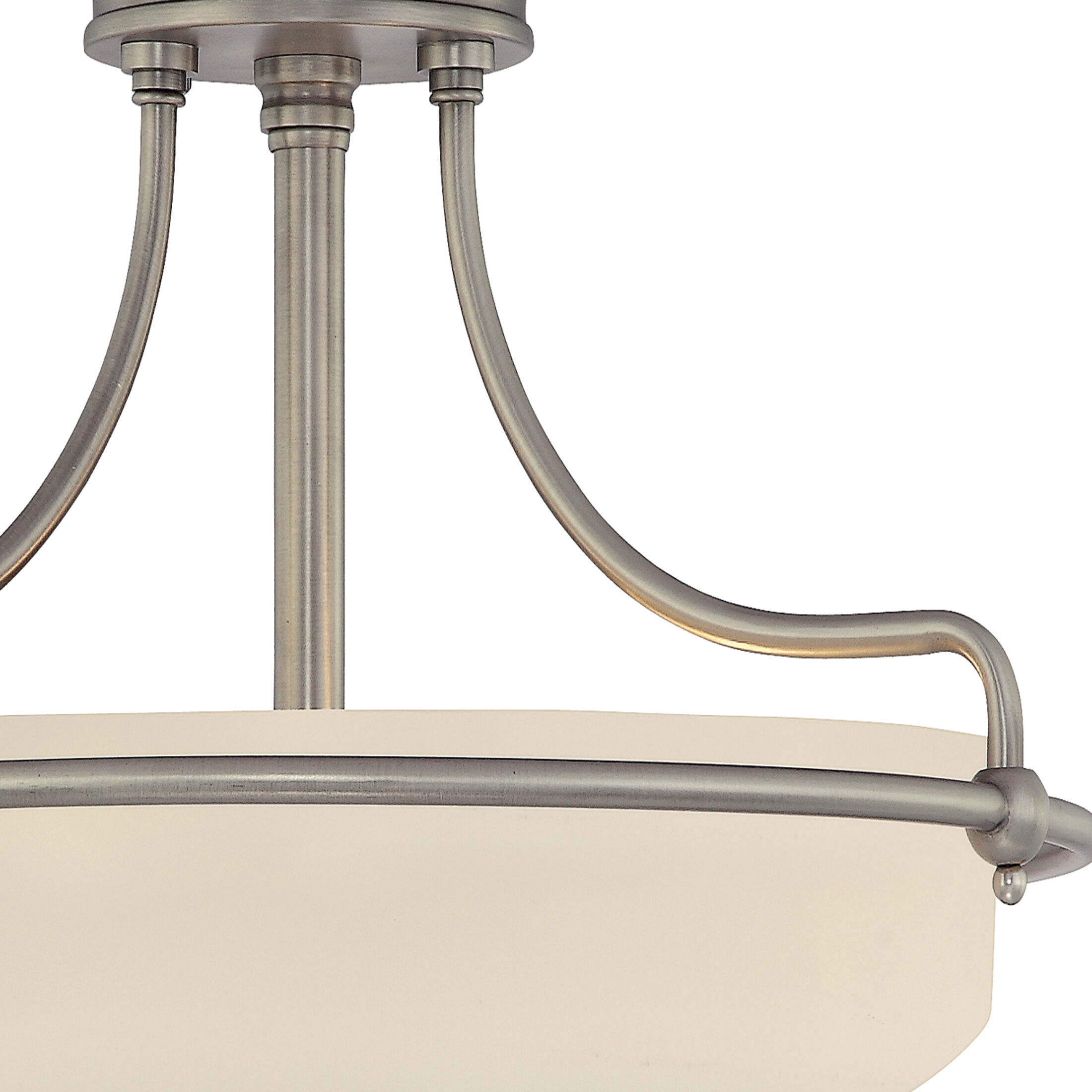 Griffin 3 Light 17 inch Antique Nickel Semi-Flush Mount Ceiling Light