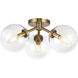 Alora Mood Cassia 3 Light 17.75 inch Aged Gold Semi Flush Mount Ceiling Light in Clear