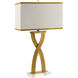 Uhabis 29.5 inch 100 watt Translucent and Gold Leaf Accent Table Lamp Portable Light