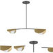 Emma 2 Light 34 inch Matte Black with Aged Brass Horizontal Pendant Ceiling Light in Matte Black and Aged Brass