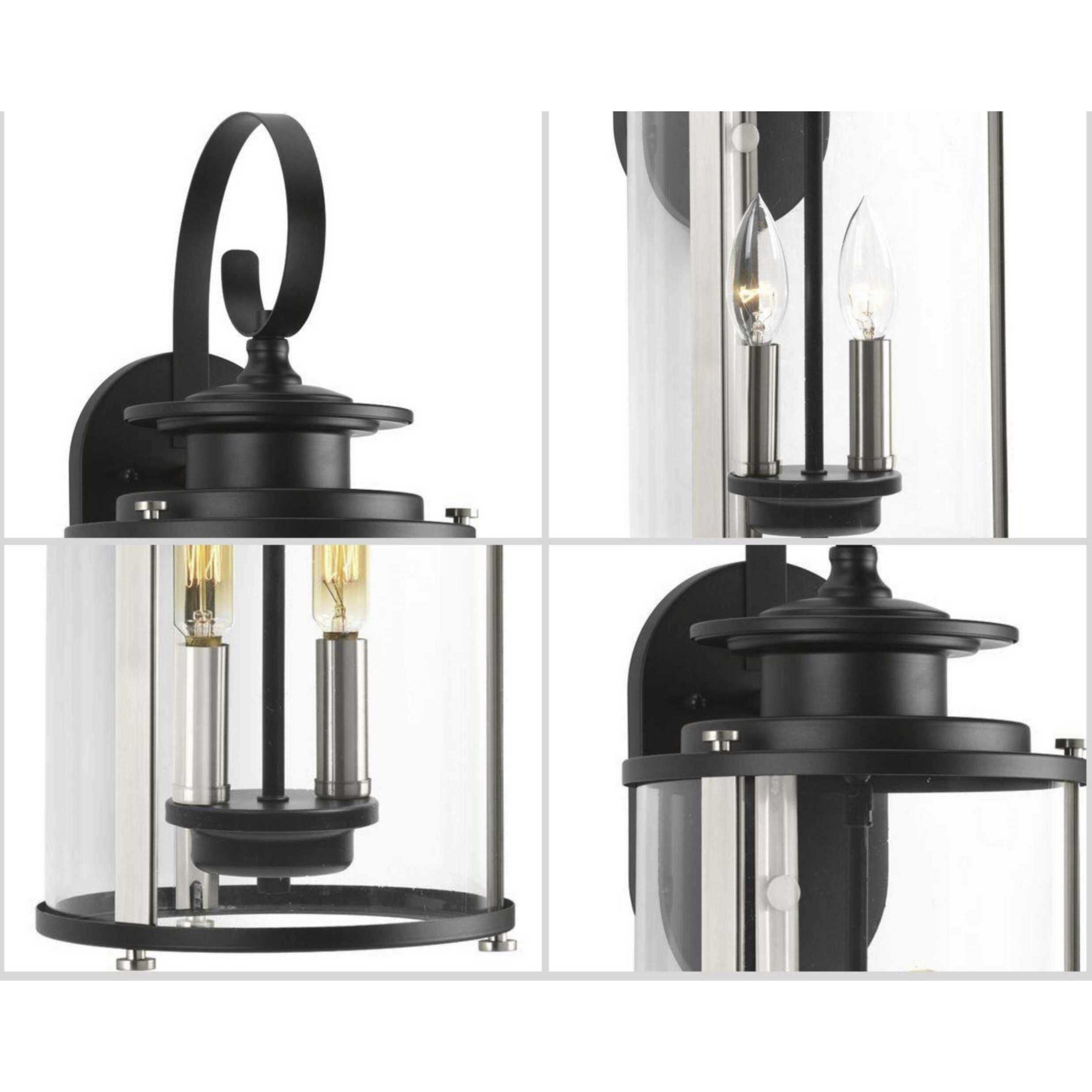 Squire Outdoor Wall Lantern in Black, Medium