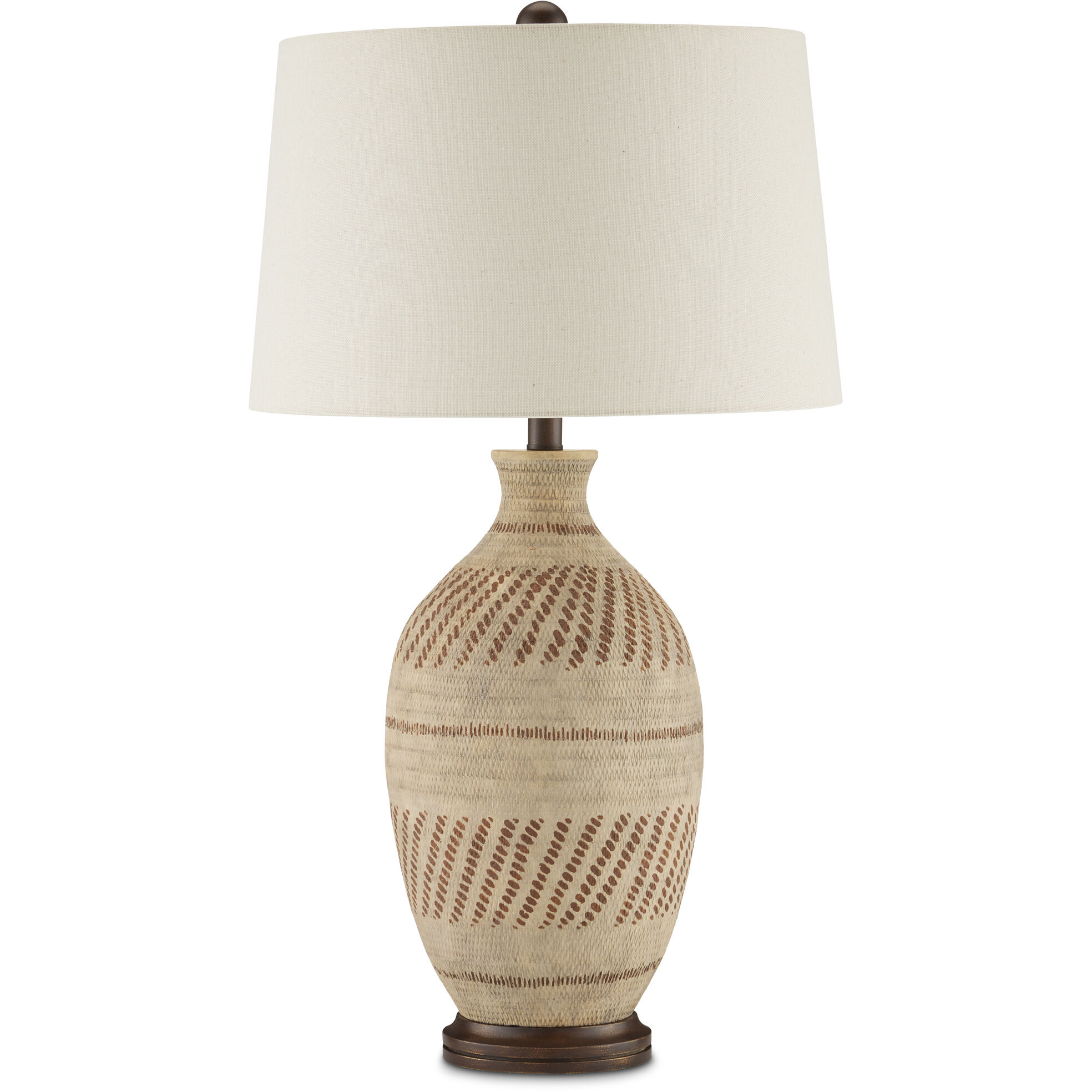 Faiyum 30.5 inch 150 watt Tan/Brown/Hand Rubbed Bronze Table Lamp Portable Light