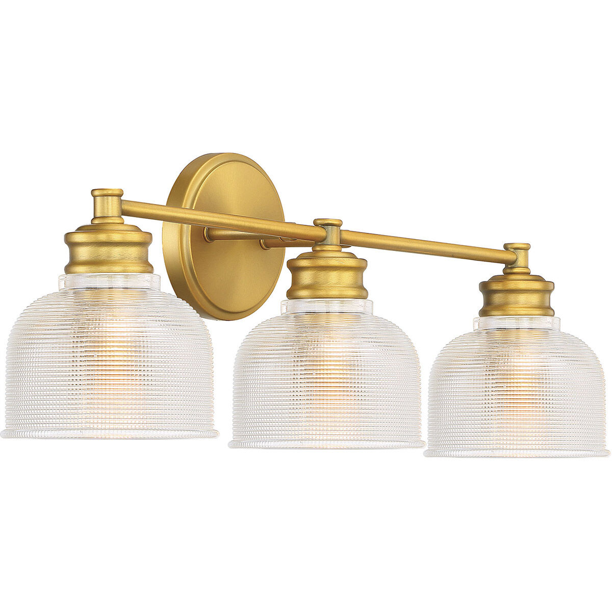 Transitional 3 Light 24.25 inch Natural Brass Bathroom Vanity Light Wall Light
