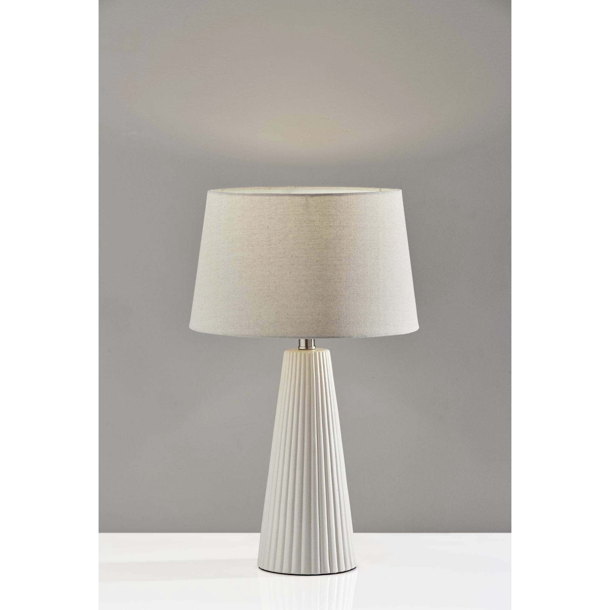 Lana 22.75 inch 100.00 watt Off-White Ribbed Ceramic Table Lamp Portable Light, Simplee Adesso
